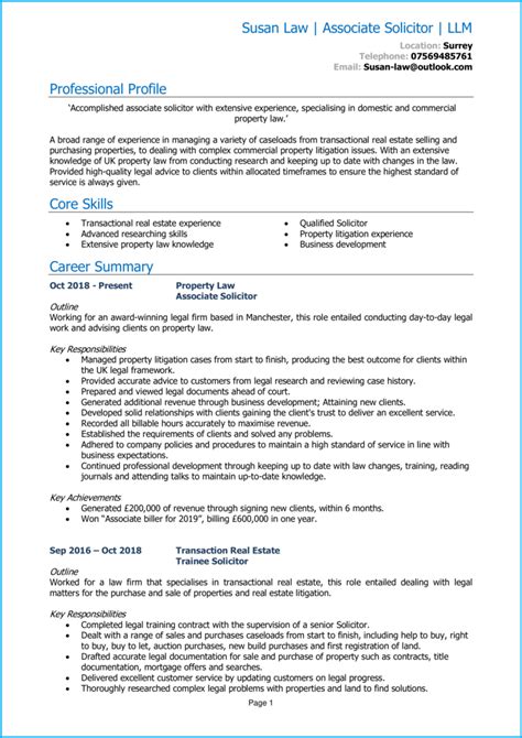 Corporate Cv Example Writing Guide Get More Interviews