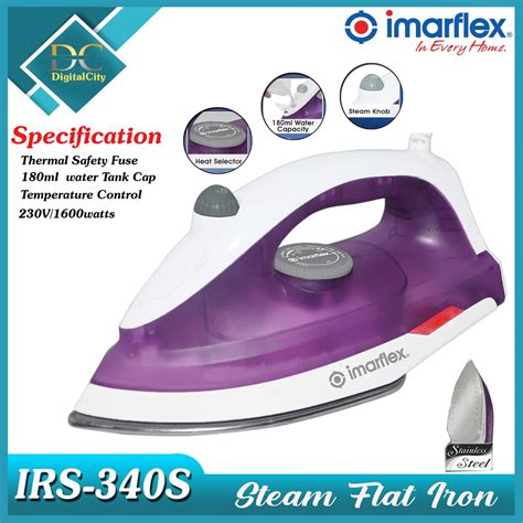 Imarflex Irs 340s Steam Flat Iron Stainless Steel Soleplate Useful