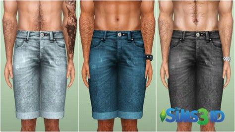 The Sims 3 Id Denim Shorts By David Veiga Sims 3 Downloads Cc
