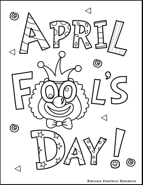 April Fools Coloring Pages Gallery Kindergarten April April Fools