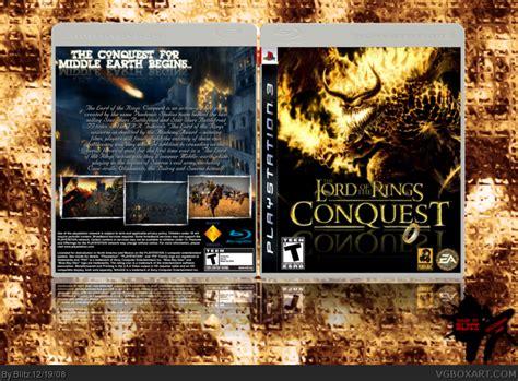 Lord Of The Rings Conquest Playstation 3 Box Art Cover By Blitz