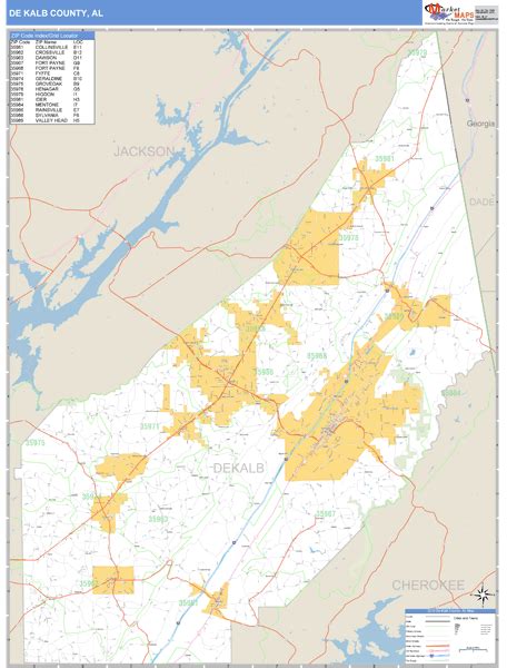 Dekalb County Alabama Zip Code Wall Map