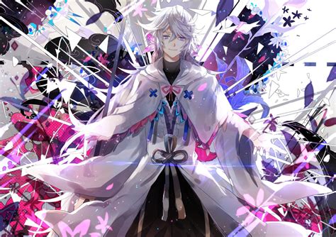 Wallpaper Smiling White Hair Merlin Fate Grand Order Cape