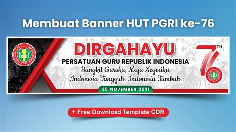 Free Desain Banner Spanduk Hut Pgri Ke Tahun Coreldraw