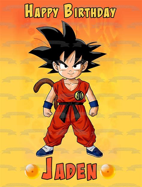 Young Goku Dbz Dragon Ball Z Anime Animated Series Happy Birthday Pers