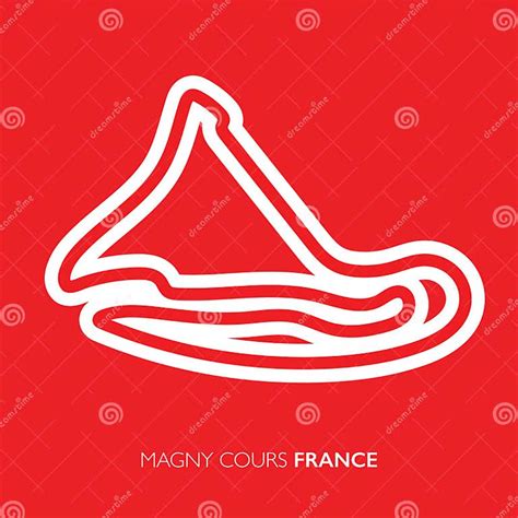Magny Cours Circuit France Motorsport Race Track Vector Map Stock