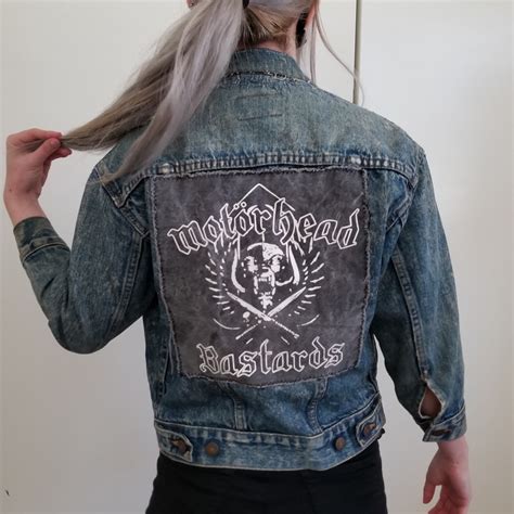 Classic light blue denim jacket, 100% cotton, shirt collar get your own japanese anime customized hand painted clothing. 35 How To Sew A Patch On Jean Jacket - Sewing Wiki Source