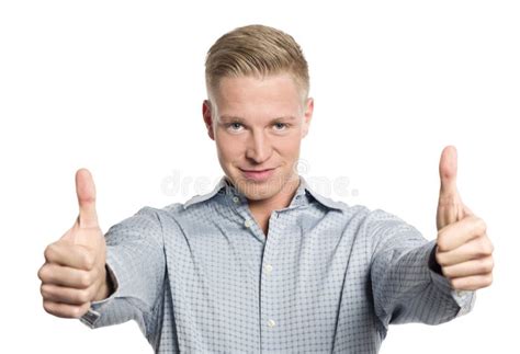 Smiling Businessman Giving Thumbs Up Stock Photo Image Of Isolated