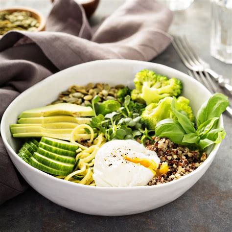 Green And Healthy Grain Bowl Stock Image Image Of Gourmet Dish 90450151