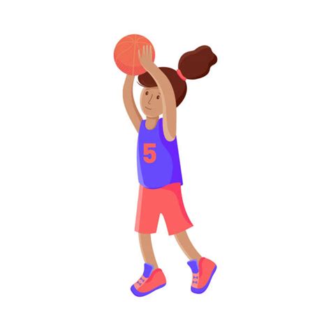 Girl Holding Basketball Illustrations Royalty Free Vector Graphics