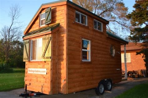 At trophy amish cabins, llc, we build the finest movable solid log cabins. Tiny Log Cabin on Wheels by Rolling Cabins
