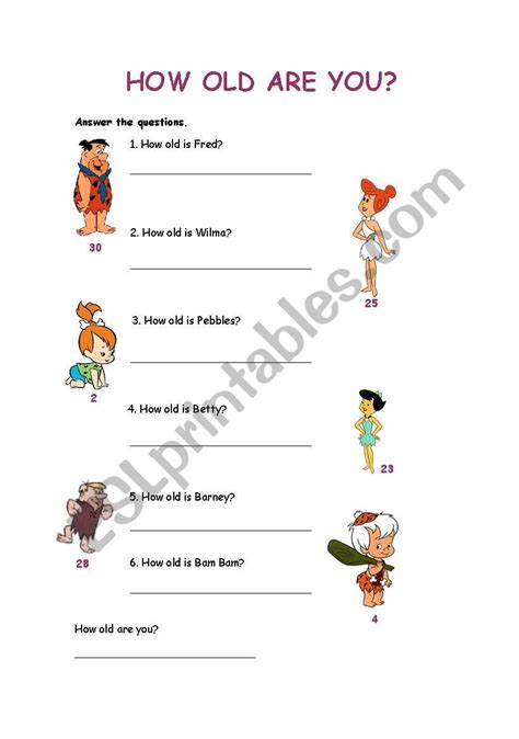 How Old Are You Esl Worksheet By Stainboy76