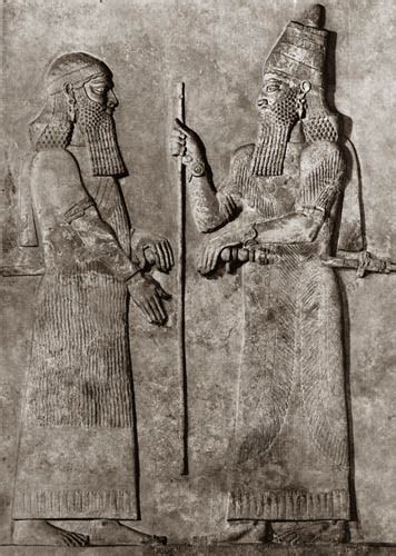 Ancient Replicas Relief Of King Sargon II And His General