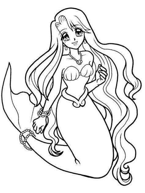 Top 25 little mermaid coloring pages for kids: Anime Blue Mermaid Coloring Pages That Are Freean ...