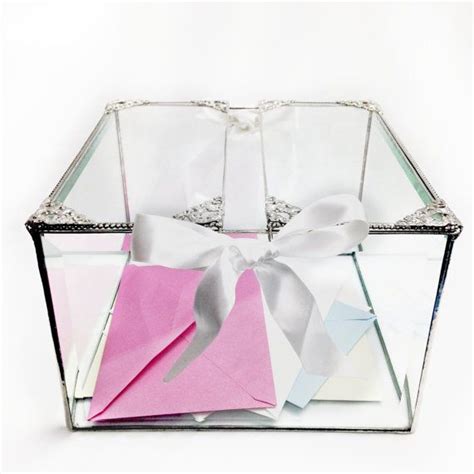 Glass Wedding Card Box• Card Box• Card Holder• Wedding• Clear Glass