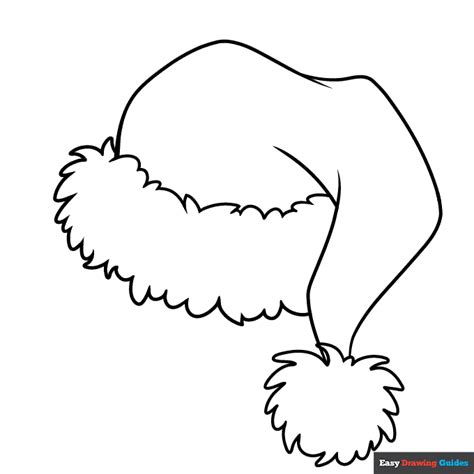 Santa Hat Coloring Page Easy Drawing Guides