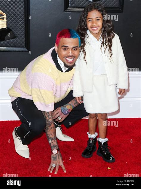 Los Angeles California Usa January 26 Singer Chris Brown And Daughter Royalty Brown Arrive