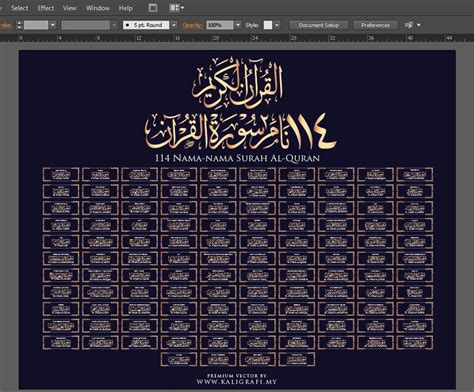 Terima kasih telah membantu saya. 114 Nama-Nama Surah Al-Quran SET - Kaligrafi