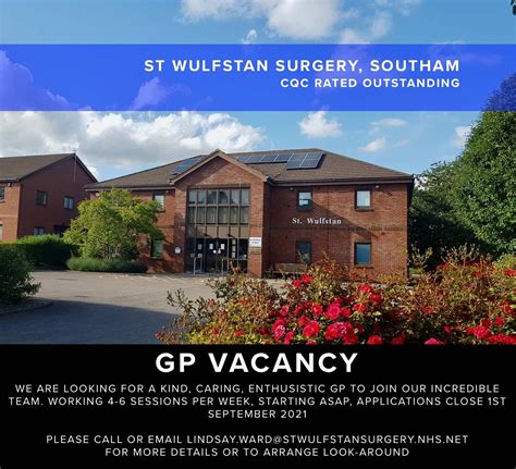 We Are On The Lookout For A New Gp — St Wulfstan Southam Surgery Cqc