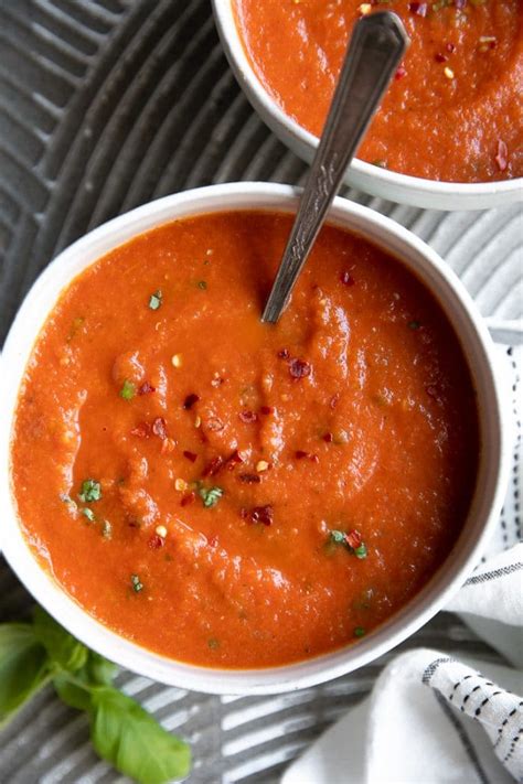 tomato basil soup recipe  forked spoon