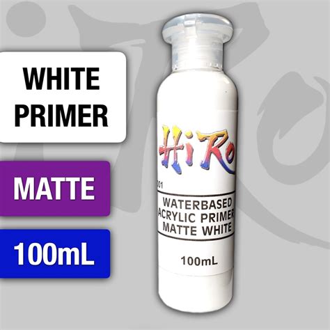 White Gray Black Waterbased Matte Primer By Hiro Paints 100ml Or