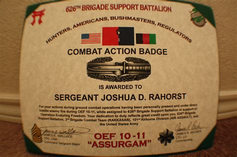 Combat Action Badge Combat Action Badge Combat Battalion