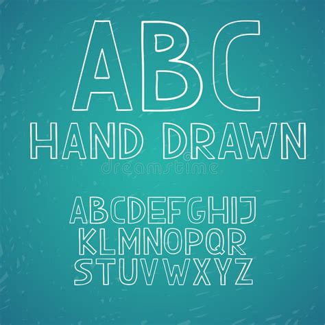Hand Draw Doodle Abc Alphabet Vector Letters Stock Vector