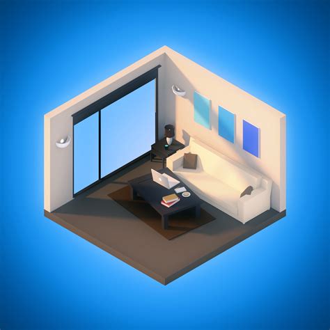 Isometric Living Room Finished Projects Blender Artists Community