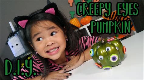 Diy Creepy Eyes Pumpkin Halloween Craft Tutorial Youtube
