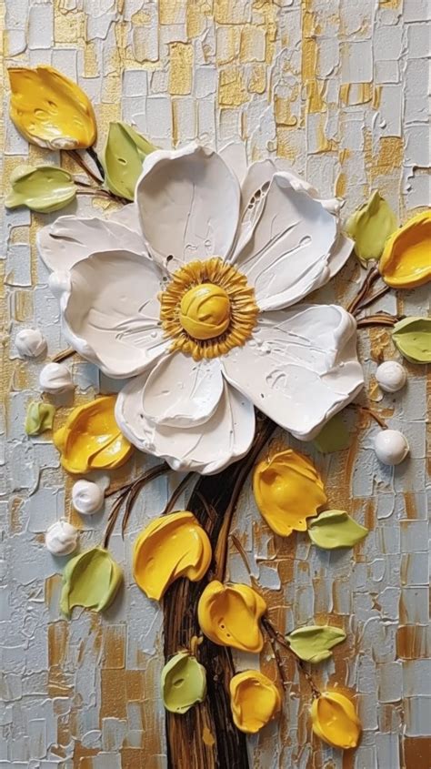 Impressive Yellow And White Flower Art Promptden