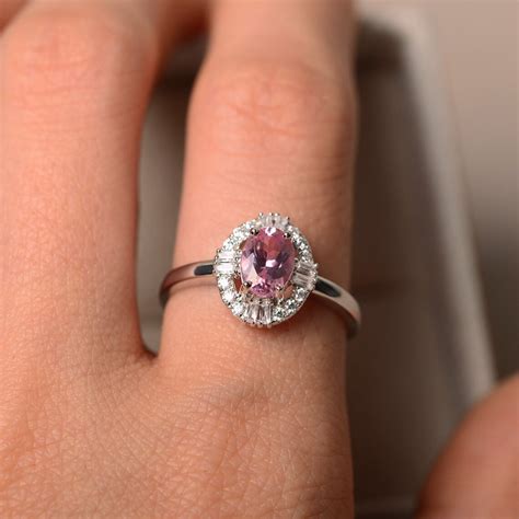 Pink Tourmaline Ring Pink Gemstone Ring October Birthstone Etsy Canada