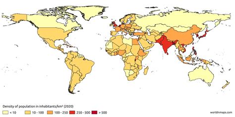 world map by population density world map