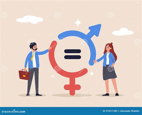 Gender Equality Concept Man And Woman Equal Balance And Diversity In Workplace Female And