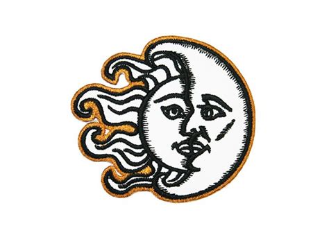 Sun And Moon Iron On Patch Embroidery Sewing Diy Customise Denim Etsy