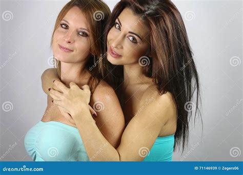 Two Beautiful Women Hugging Stock Image Image Of Beauty Women 71146939