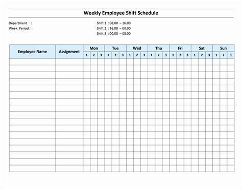 10 Excel Monthly Work Schedule Template - Excel Templates