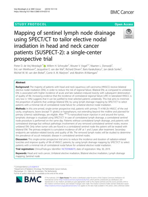 Pdf Mapping Of Sentinel Lymph Node Drainage Using Spectct To Tailor