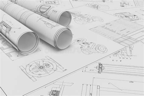 Roll And Flat Technical Drawings Stock Illustration Image 47247879