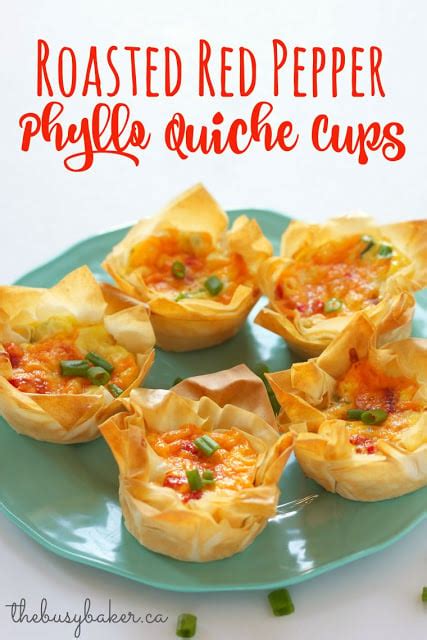 Roasted Red Pepper Phyllo Quiche Cups The Busy Baker