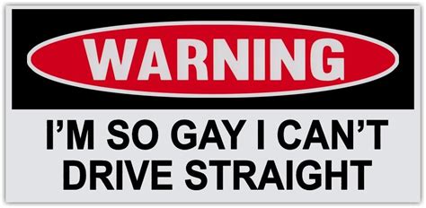 Funny Warning Bumper Sticker Decal So Gay I Can T Drive Straight 6 By 3