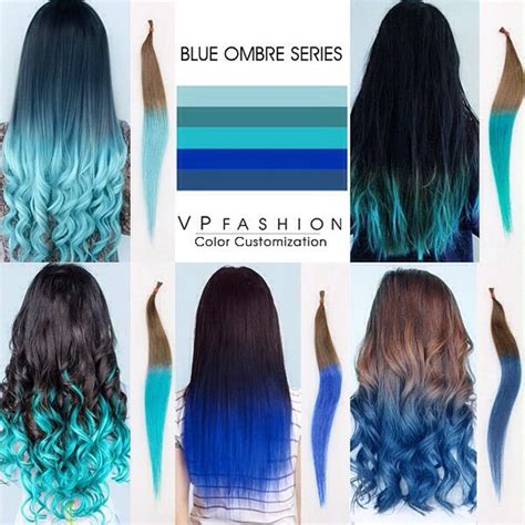 Teal Tips Blue Ombre Hair