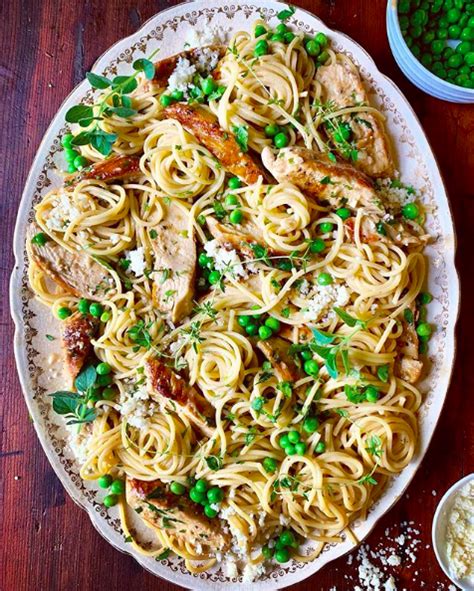 Chicken Spaghetti Alfredo With Peas By Dianemorrisey