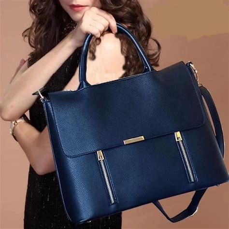 Luxury Fashion Business Women Briefcases Leather Laptop Bag Leather