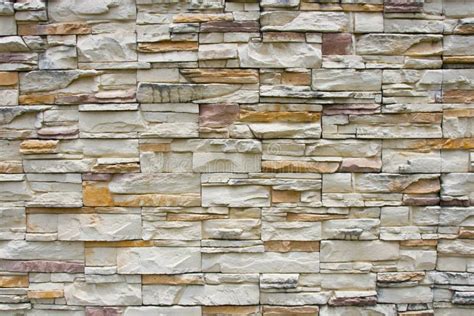 Light Coloured Stone Brick Wall Cladding Stock Photo Image Of Cement