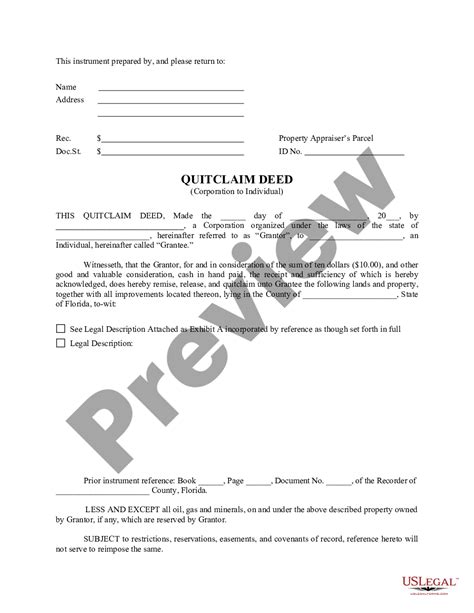 Quitclaim Deed In Florida Us Legal Forms