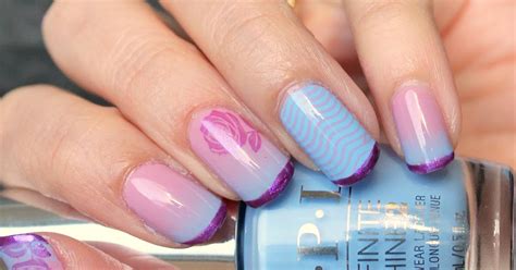 Nail Art │blue Pink And Purple Nail Design When Colors Collide