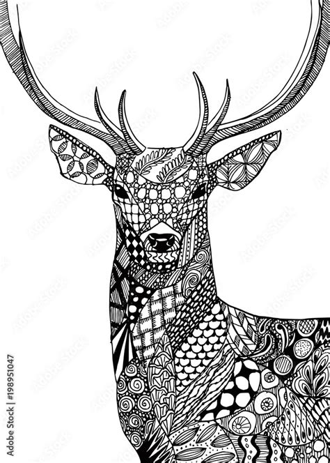 Deer Zentangle Drawing Stock Illustration Adobe Stock