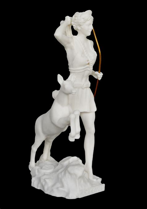 Artemis Goddess Of Hunt Alabaster Statue Diana Mistress Of Etsy