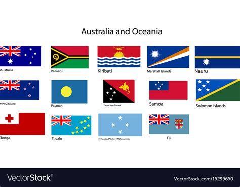 australia and oceania flags royalty free vector image