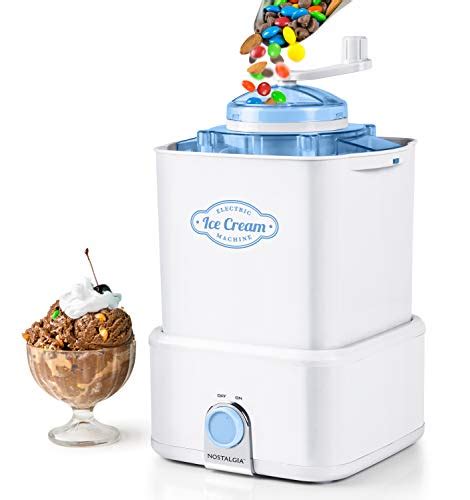 Nostalgia CICM WB Electric Maker Crusher Makes Quarts Ice Cream Frozen Yogurt Or Sorbet In